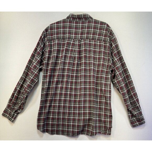 Woolrich Mens Button Down Shirt Size XLarge Red Gray Plaid Long Sleeve Outdoor - Picture 10 of 12